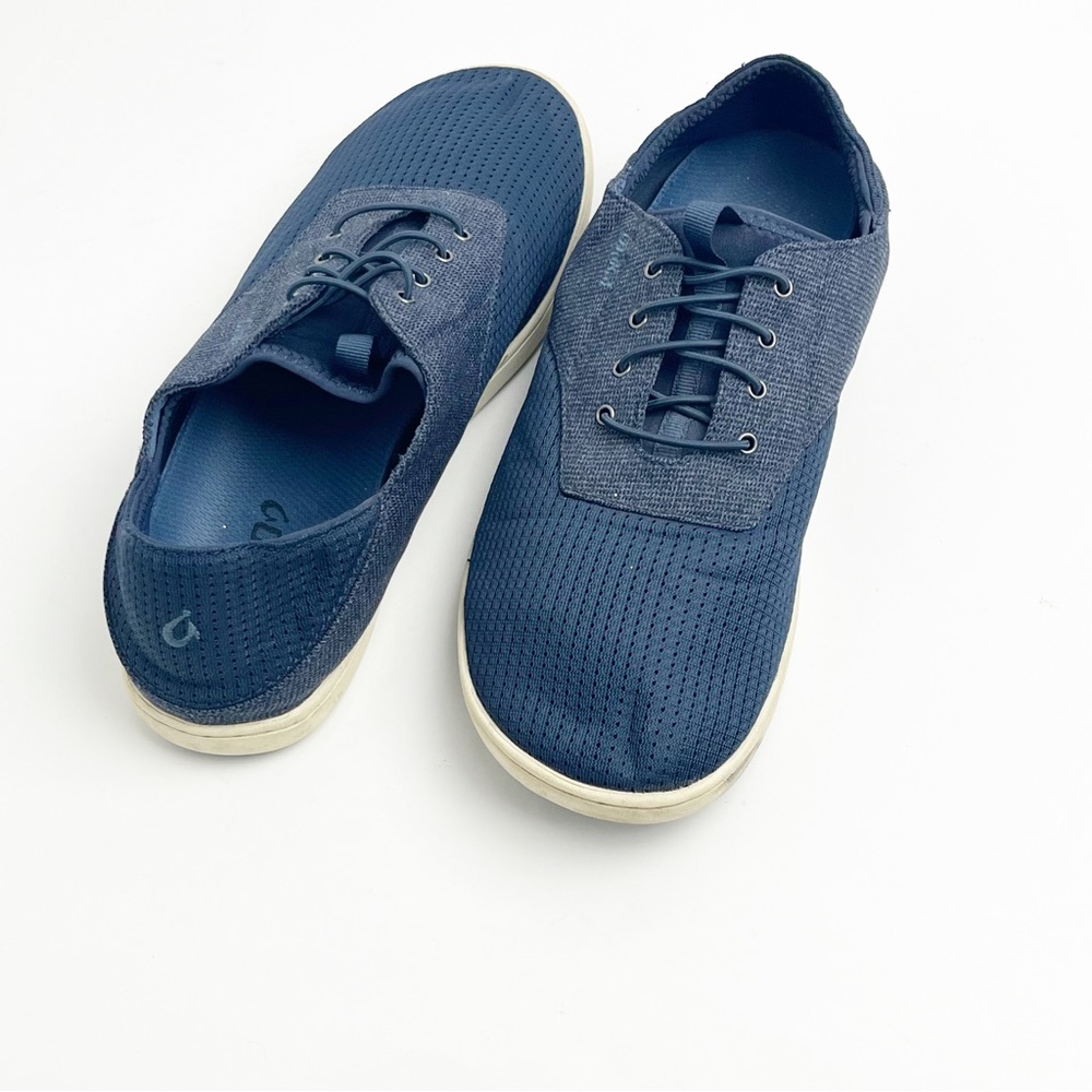 OLUKAI Nohea Moku Navy Blue No Tie Slip On Shoes, Size 9